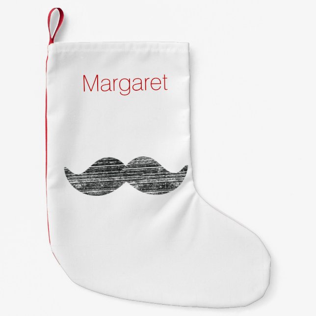 Petite Chaussette De Noël Moustache noire (Devant)