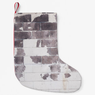Petite Chaussette De Noël Mur en béton blanc et brun