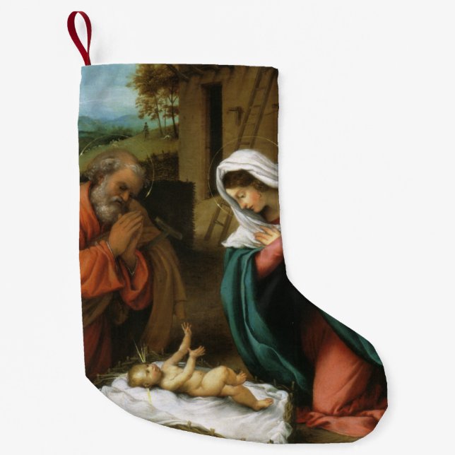 Petite Chaussette De Noël Nativité du Christ (Devant)