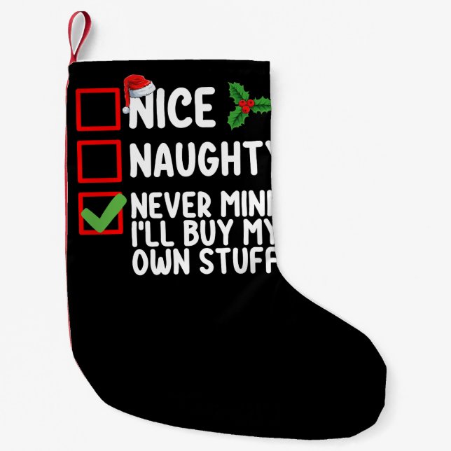 Petite Chaussette De Noël Naughty Never Mind (Devant)