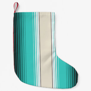Petite Chaussette De Noël Navajo White, Turquoise Orange Mexican Blanket Ser