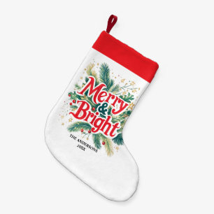 Petite Chaussette De Noël Nettoyage minimal Simple Xmas Rouge Blanc
