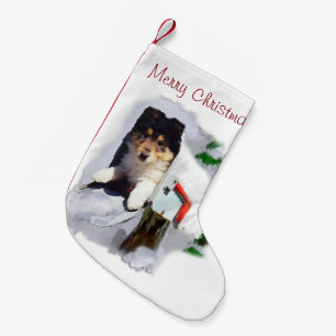 Petite Chaussette De Noël Noël à Collie Puppy