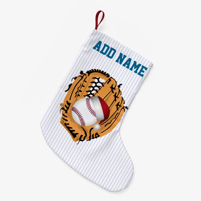 Petite Chaussette De Noël Noël Baseball Mitt et Ball (Devant (Accrochage))