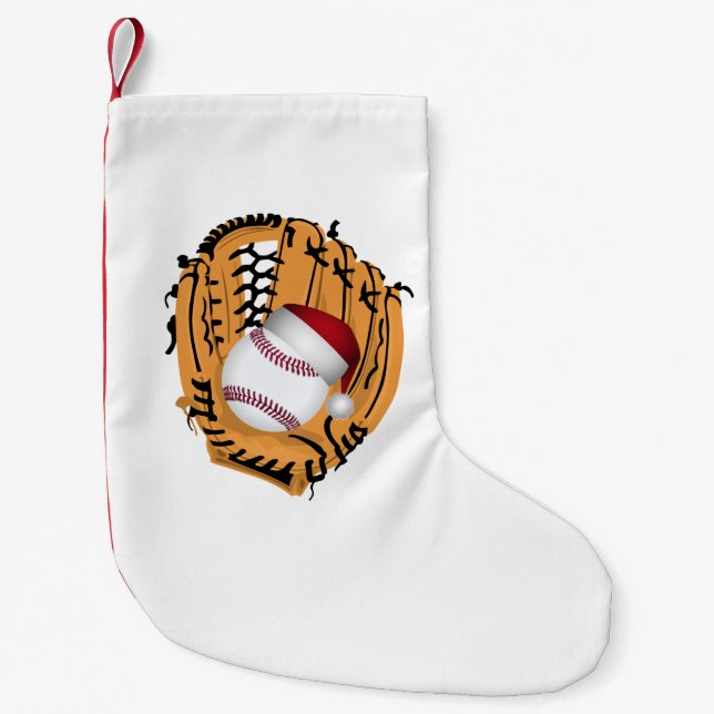 Petite Chaussette De Noël Noël Baseball Mitt et Ball (Devant)