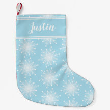 Noël bleu personnalisent le bas nommé