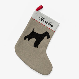 Petite Chaussette De Noël Noël de chien personnalisé par silhouette