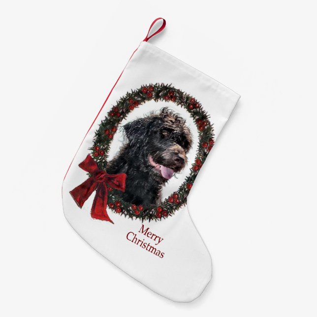 Petite Chaussette De Noël Noël de Labradoodle (Devant (Accrochage))