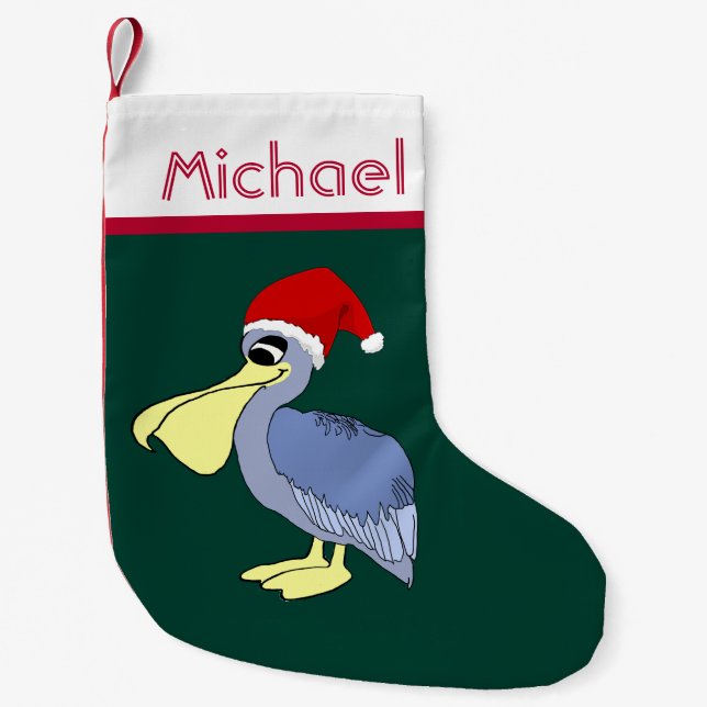 Petite Chaussette De Noël Noël de Père Noël de pélican (Devant)