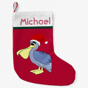 Petite Chaussette De Noël Noël de Père Noël de pélican (rouge)