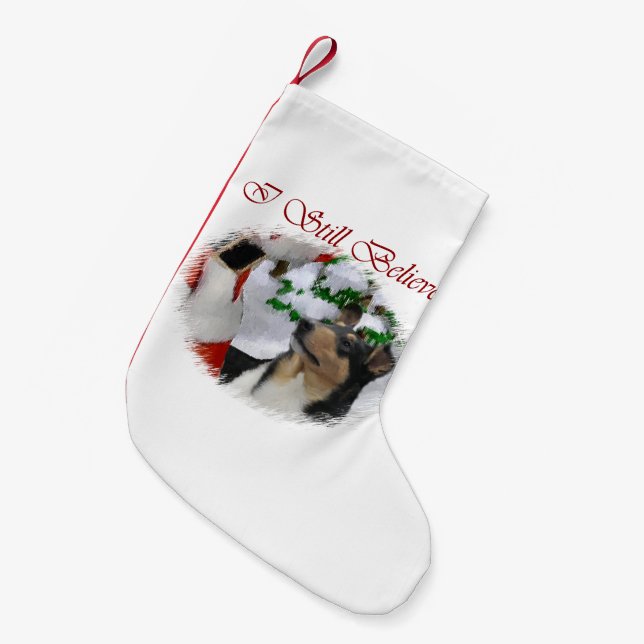 Petite Chaussette De Noël Noël de Smooth Collie (Devant (Accrochage))