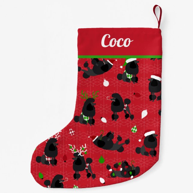 Petite Chaussette De Noël Noël des mignons canicules noirs (Dos)