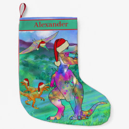 Petite Chaussette De Noël Noël Dinosaures Nom des enfants