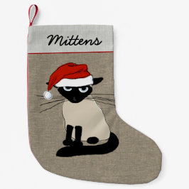 Petite Chaussette De Noël Noël drôle de vacances de chat de Kitty de griffes
