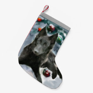 Petite Chaussette De Noël Noël du chien de berge belge