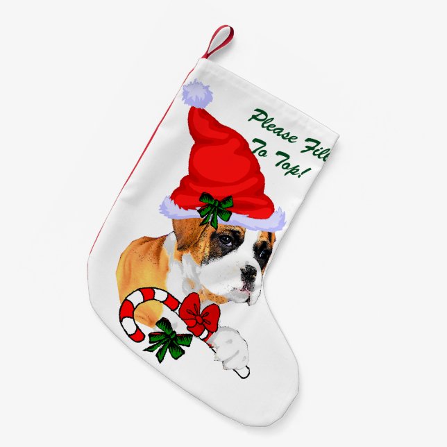 Petite Chaussette De Noël Noël du chien de boxe (Devant (Accrochage))