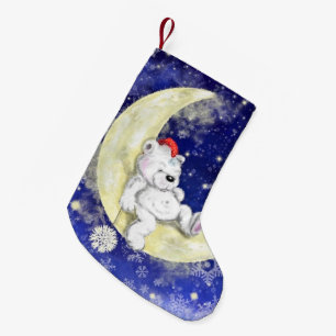 Petite Chaussette De Noël Noël empalé avec Dreaming Little Bear