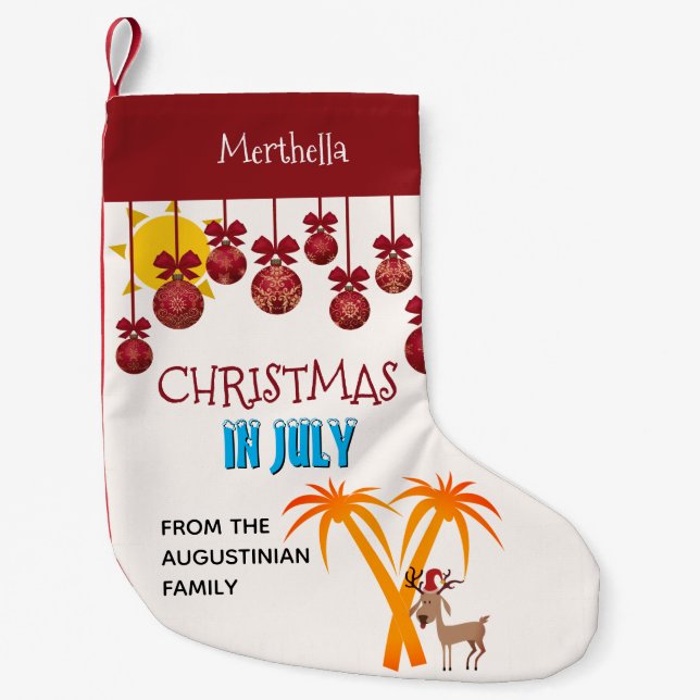 Petite Chaussette De Noël Noël en juillet (Devant)