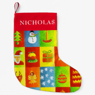 Petite Chaussette De Noël Noël Fête Nom personnalisé