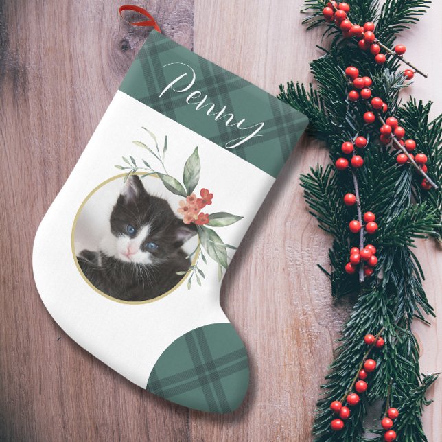 Petite Chaussette De Noël Noël floral à l'aquarelle délicate (Créateur téléchargé)