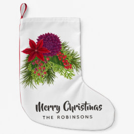 Petite Chaussette De Noël Noël floral aquarelle