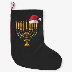 Petite Chaussette De Noël Noël Hanukkah Juif Père Noël Menorah 
