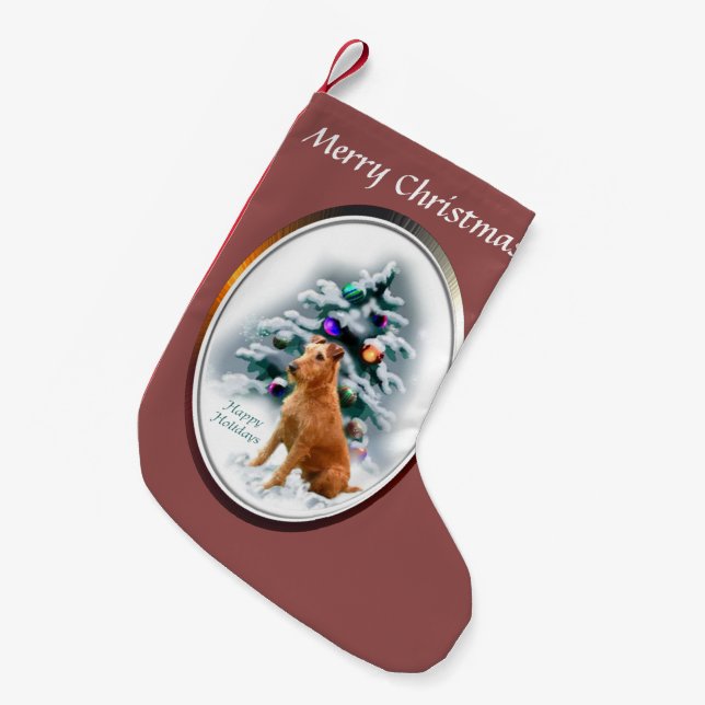Petite Chaussette De Noël Noël irlandais Terrier (Devant (Accrochage))