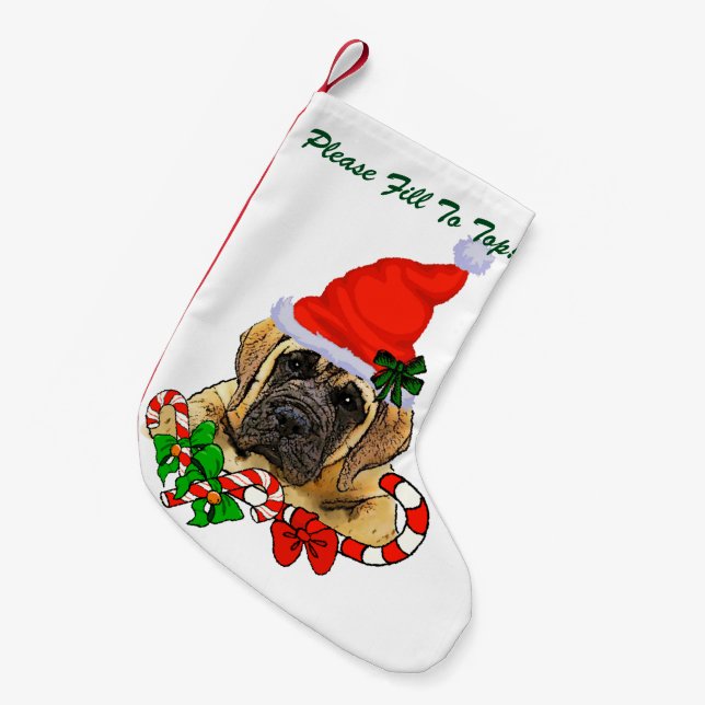 Petite Chaussette De Noël Noël mastiff anglais (Devant (Accrochage))