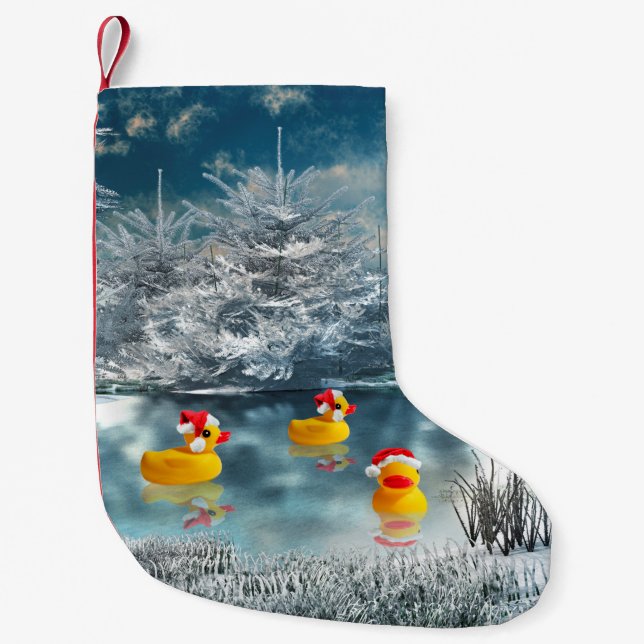 Petite Chaussette De Noël Noël mignon en caoutchouc (Devant)