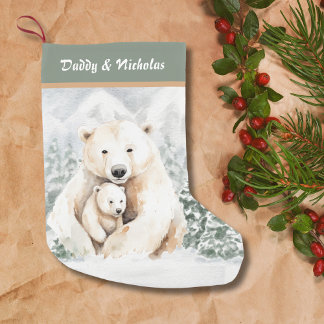 Petite Chaussette De Noël Noël mou papa et l'ours polaire enfant
