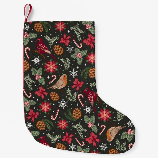 Petite Chaussette De Noël Noël naturel Ditsy (Devant)