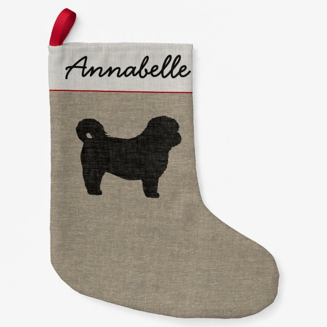 Petite Chaussette De Noël Noël personnalisé par vacances de silhouette de (Devant)