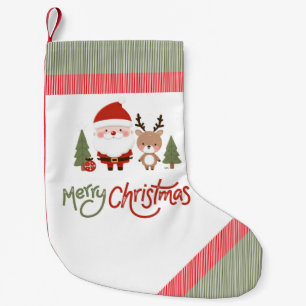 Petite Chaussette De Noël Noël personnalisé Père Noël & Reindeer