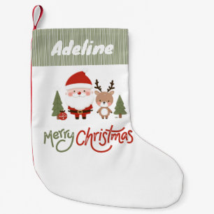 Petite Chaussette De Noël Noël personnalisé Père Noël & Reindeer
