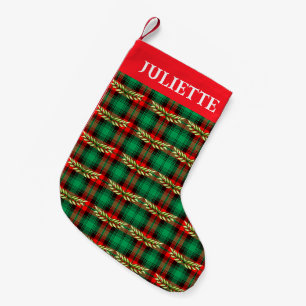 Petite Chaussette De Noël Noël Plaid Et Feuille Petit Stockin De Noël