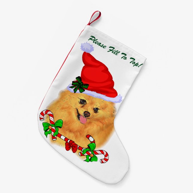 Petite Chaussette De Noël Noël Poméran (Devant (Accrochage))