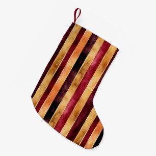 Petite Chaussette De Noël Noël rayures pêche or Bourgogne