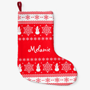 Petite Chaussette De Noël Noël rouge et blanc
