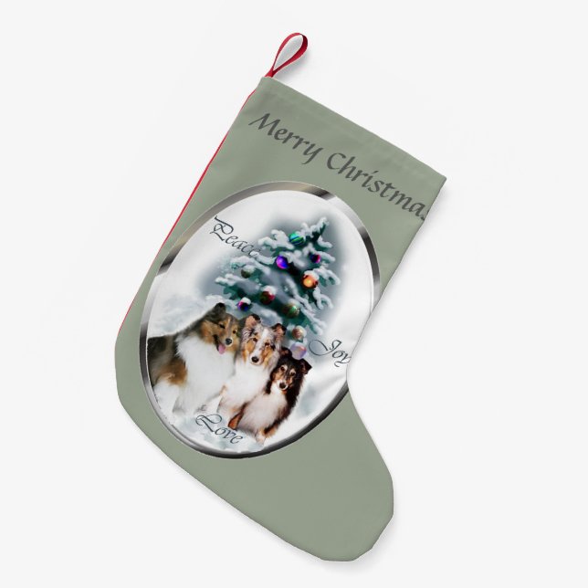 Petite Chaussette De Noël Noël Shetland Sheepdog (Devant (Accrochage))