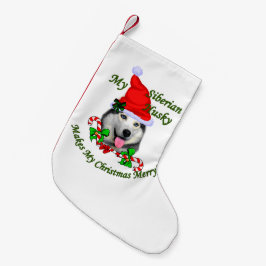 Petite Chaussette De Noël Noël sibérien Husky