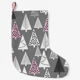 Petite Chaussette De Noël Noël simple : Motif d'arbre Abstrait