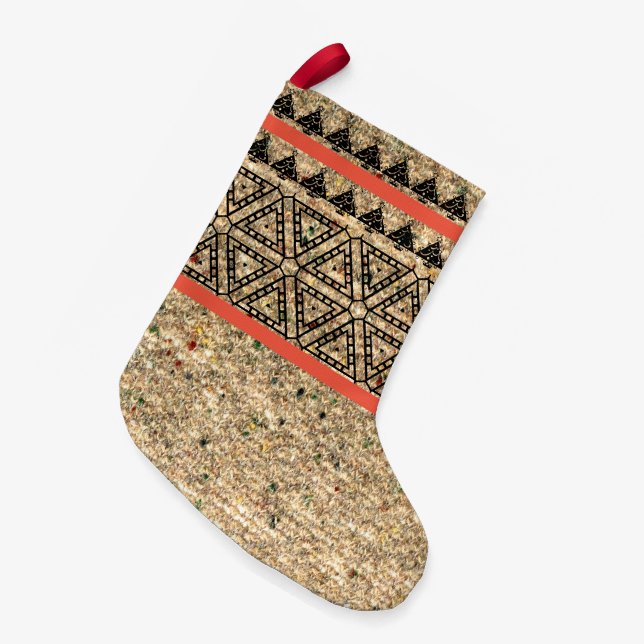 Petite Chaussette De Noël Noël Vacances Ethnique Imprimer Noël Stocker  (Devant (Accrochage))