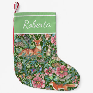Petite Chaussette De Noël Noël Vert Forêt forestière Forêt animale Custom Bo