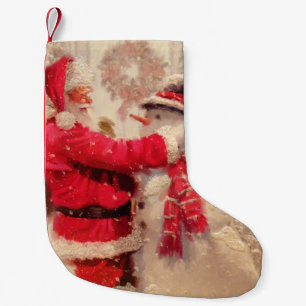 Petite Chaussette De Noël Noël vintage du Père Noël Snowman