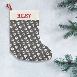 Petite Chaussette De Noël Nom de chien ou de chat Empreinte de patte Tableau