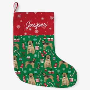 Petite Chaussette De Noël Nom de chien personnalisé de la frontière Terrie