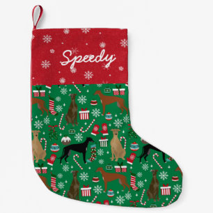 Petite Chaussette De Noël Nom de chien personnalisé Greyhound