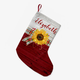 Petite Chaussette De Noël Nom en bois vintage rustique de monogramme de