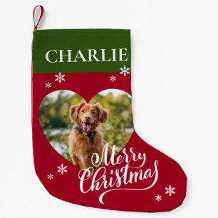 Petite Chaussette De Noël Nom personnalisé Animaux de compagnie Photo Joyeu