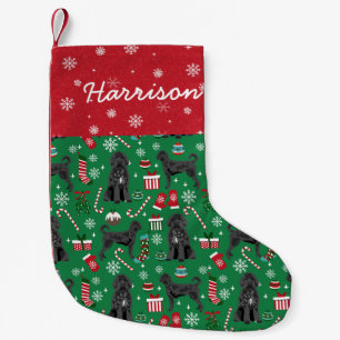 Petite Chaussette De Noël Nom personnalisé Black Labradoodle Dog